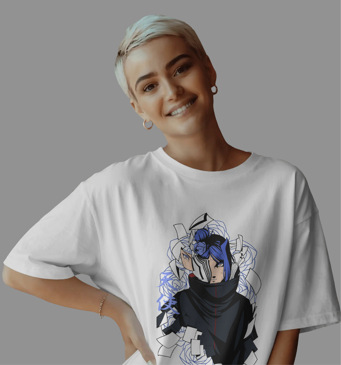 Konan Oversized T-shirt | Akatuski Angle of Paper Anime Structure