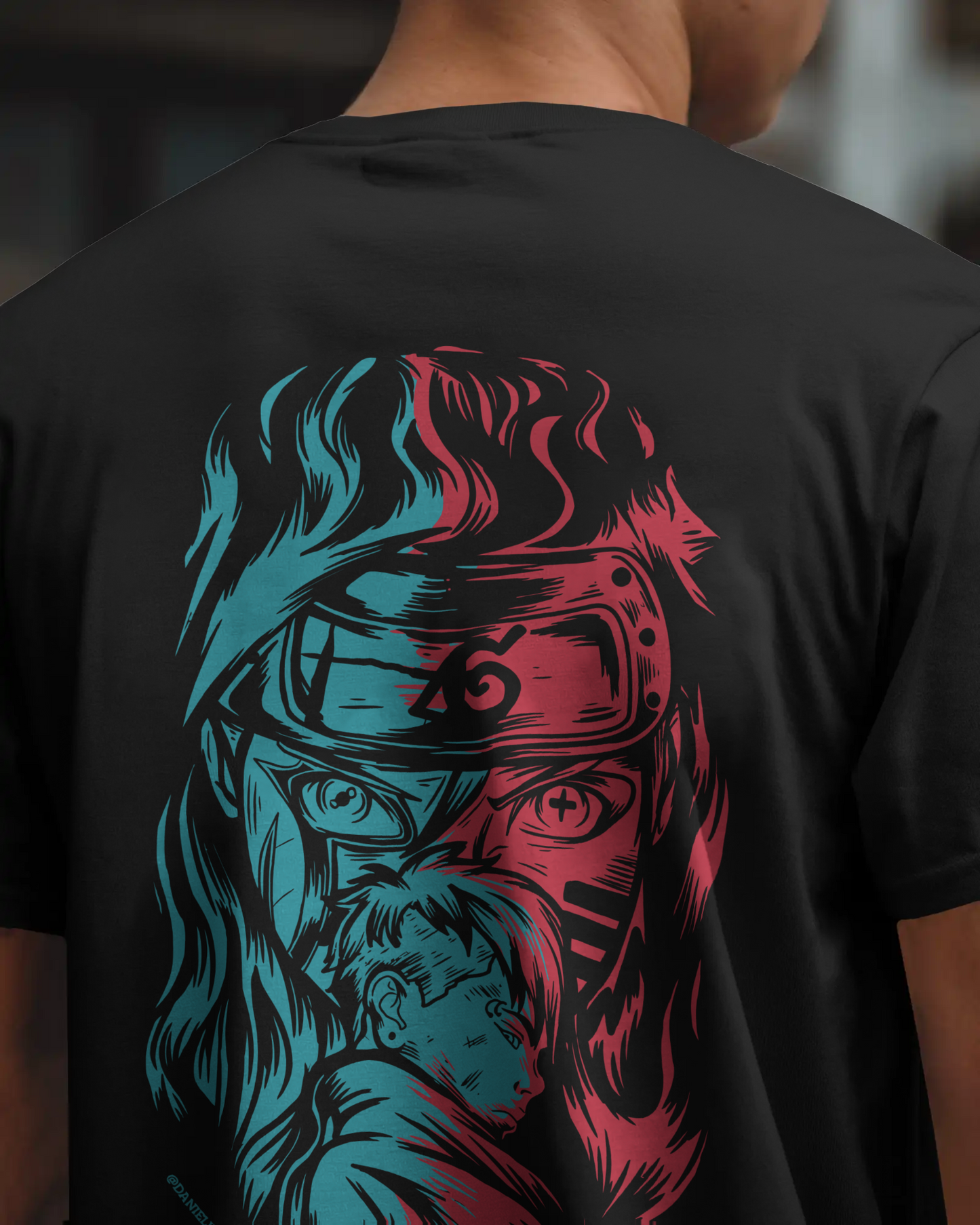 Kakashi × Obito Oversized T-shirt | Dual Tone Naruto Streetwear