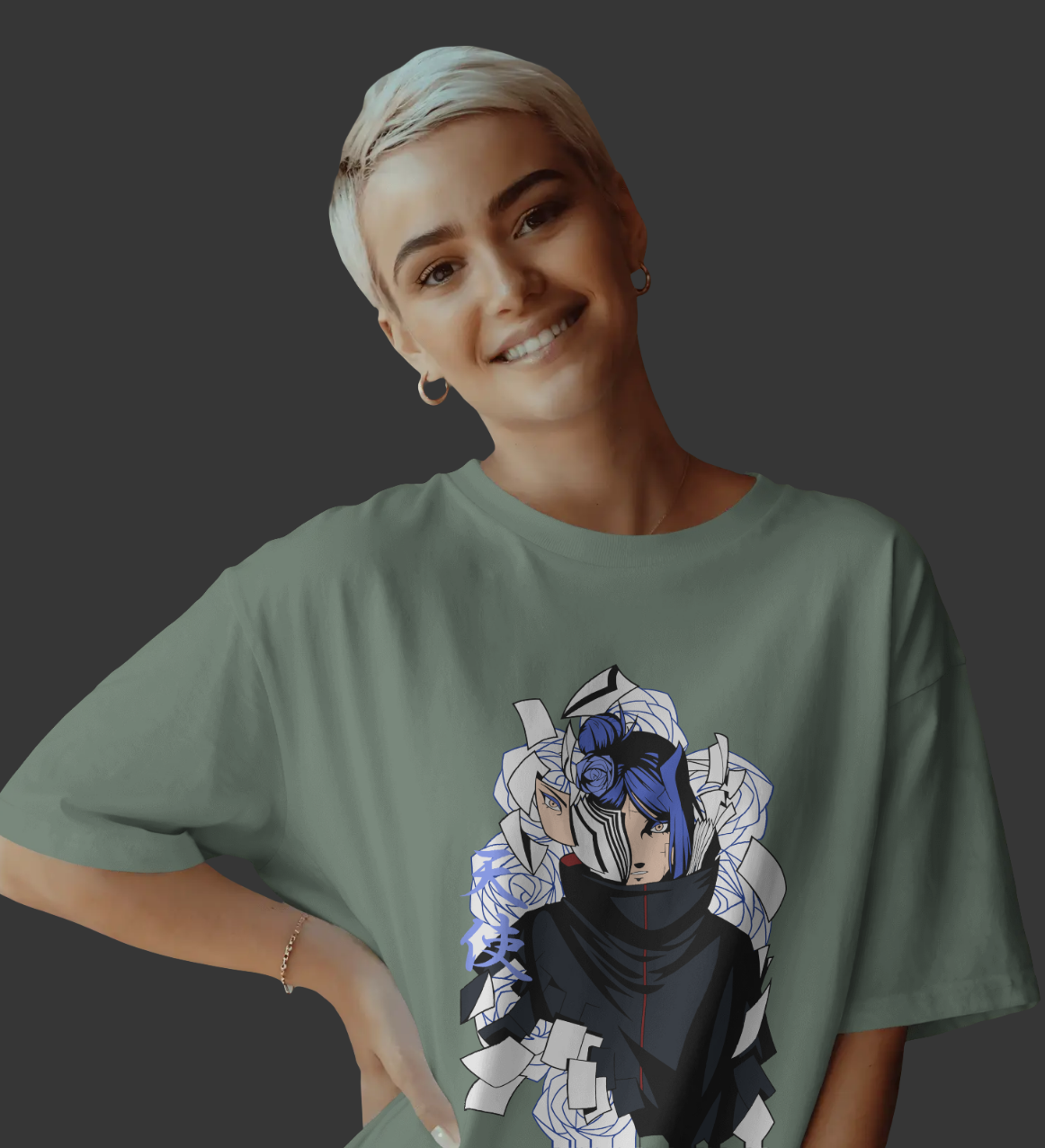 Konan Oversized T-shirt | Akatuski Angle of Paper Anime Structure