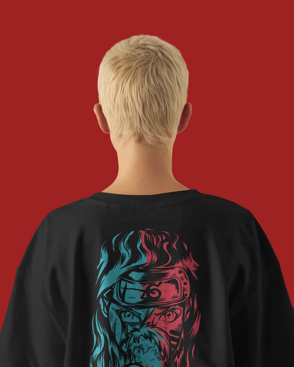 Kakashi × Obito Oversized T-shirt | Dual Tone Naruto Streetwear