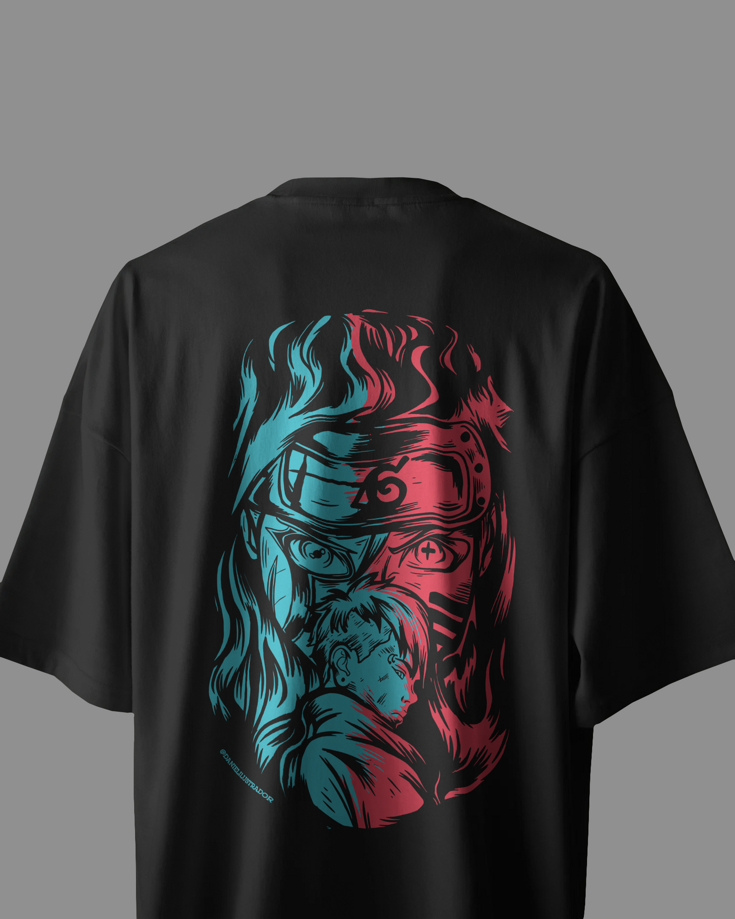 Kakashi × Obito Oversized T-shirt | Dual Tone Naruto Streetwear